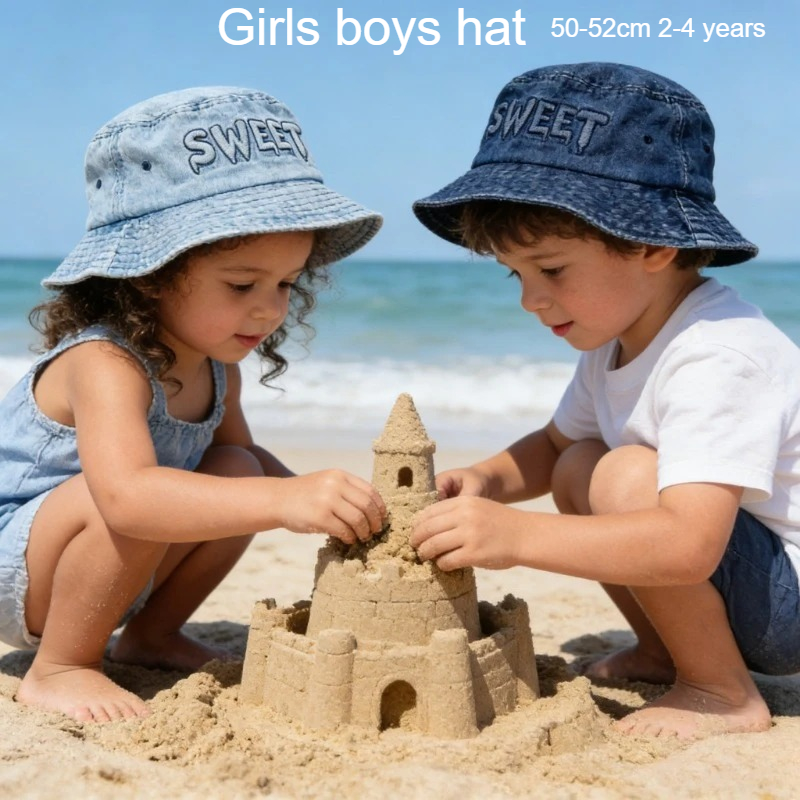Bucket Hat Cotton - หมวกบักเก็ตเด็กสไตล์ญี่ปุ่นย้อนยุค ขนาด 50-52 ซม. สำหรับเด็กอายุ 2-4