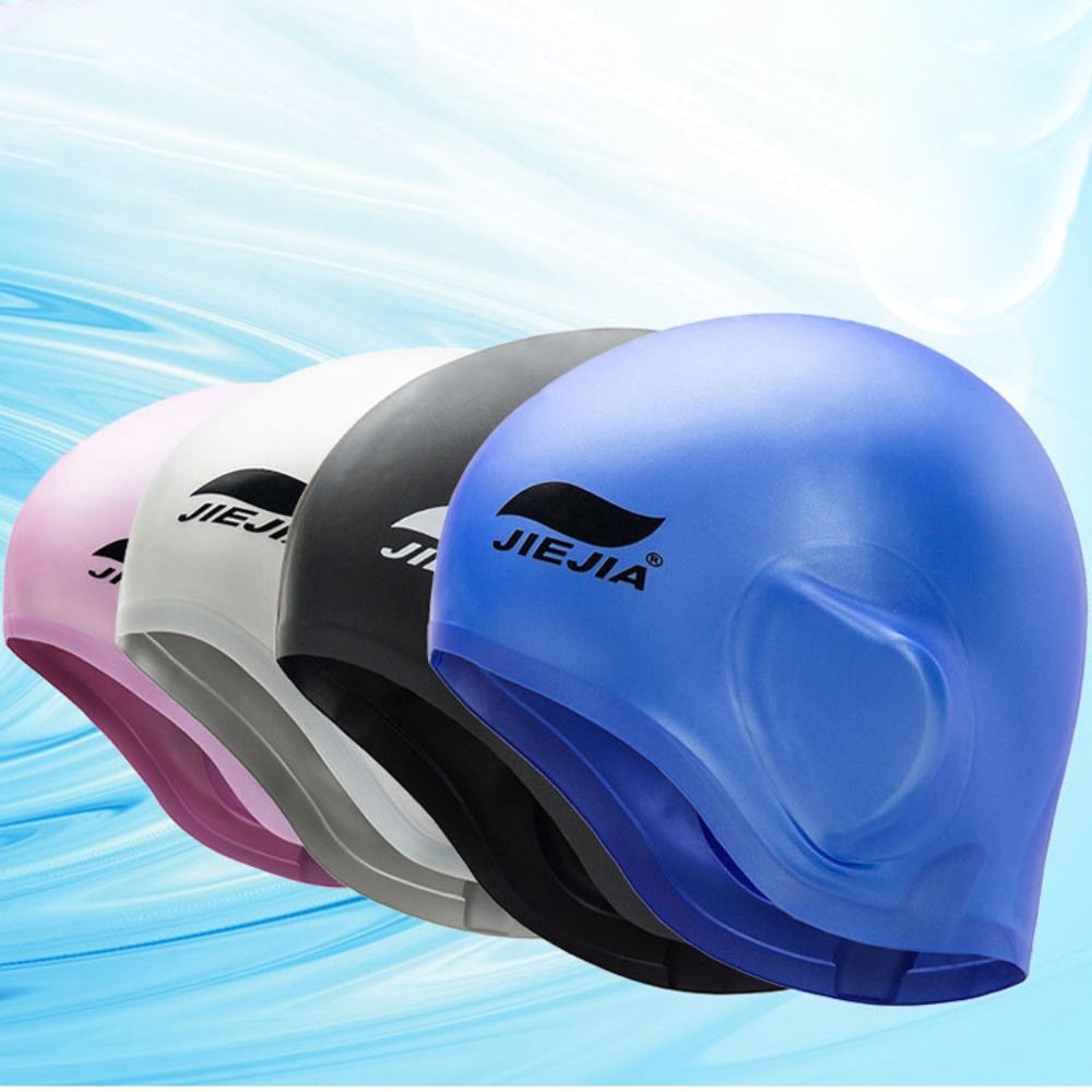 Swim Hat Silicone - สระว่ายน้ําซิลิโคนกันน้ําอุปกรณ์ว่ายน้ําหมวกดําน้ํายืดหยุ่นสูงป้องกันหูหมวกว่ายน้ําหมวกว่ายน้ําสระว่ายน้ําซิลิโคนหมวกว่ายน้ํา