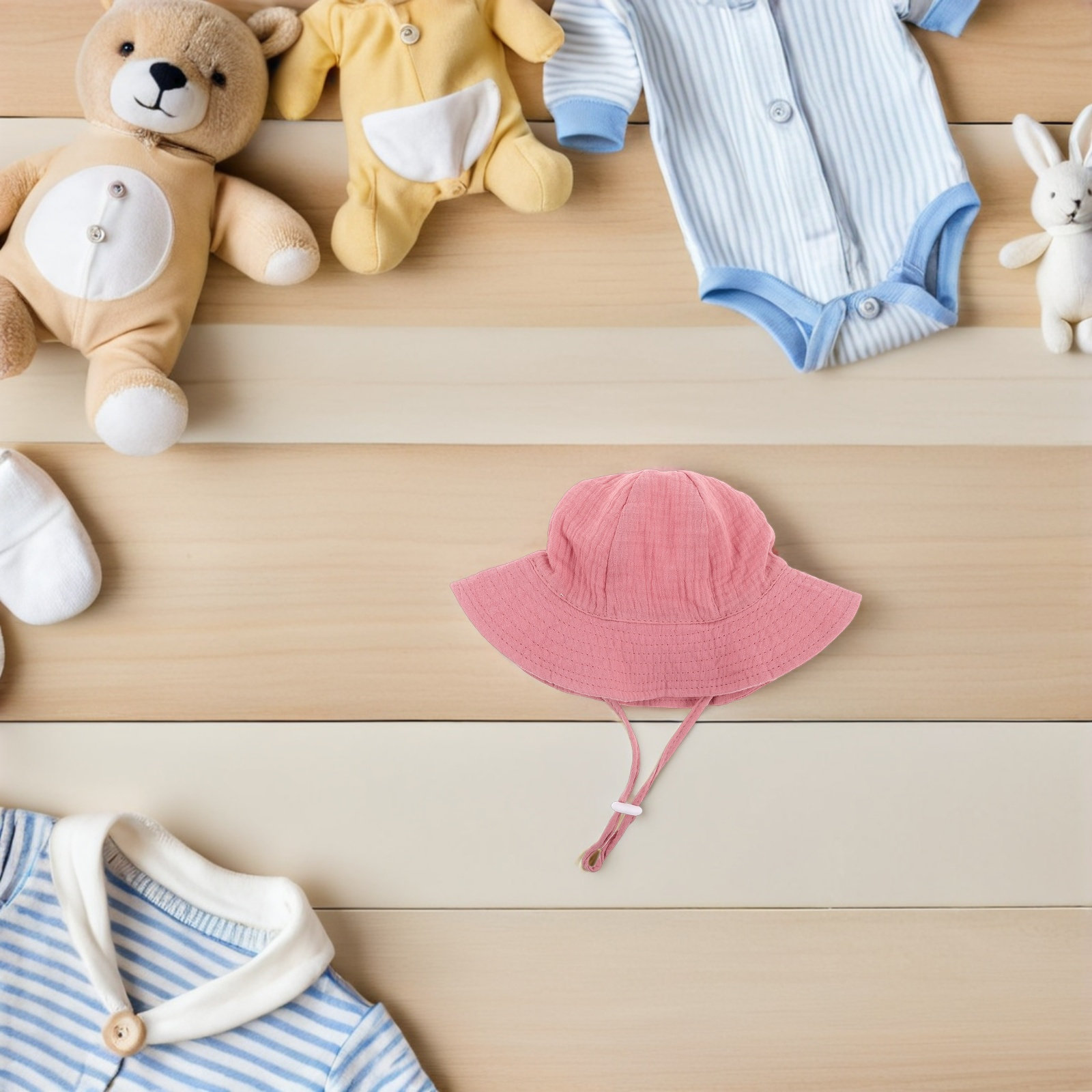หมวกกันแดดเด็กเล็ก ผ้าฝ้าย ทรง - Sun Hat Wide Brim บทวิจารณ์และราคา