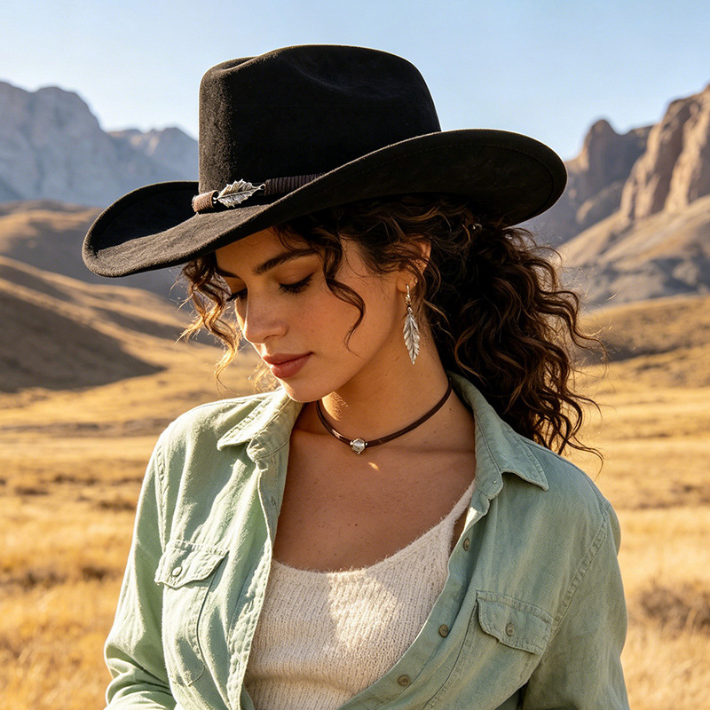 หมวกปานามาสไตล์คาวบอยตะวันตก ท - Fedora Hat Wool บทวิจารณ์และราคา