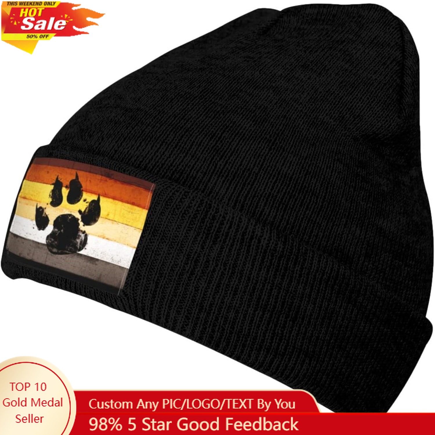 หมวกบีนนี่ไหมพรมลายธงเกย์ LGBT - Beanie Cuffed Knit บทวิจารณ์และราคา